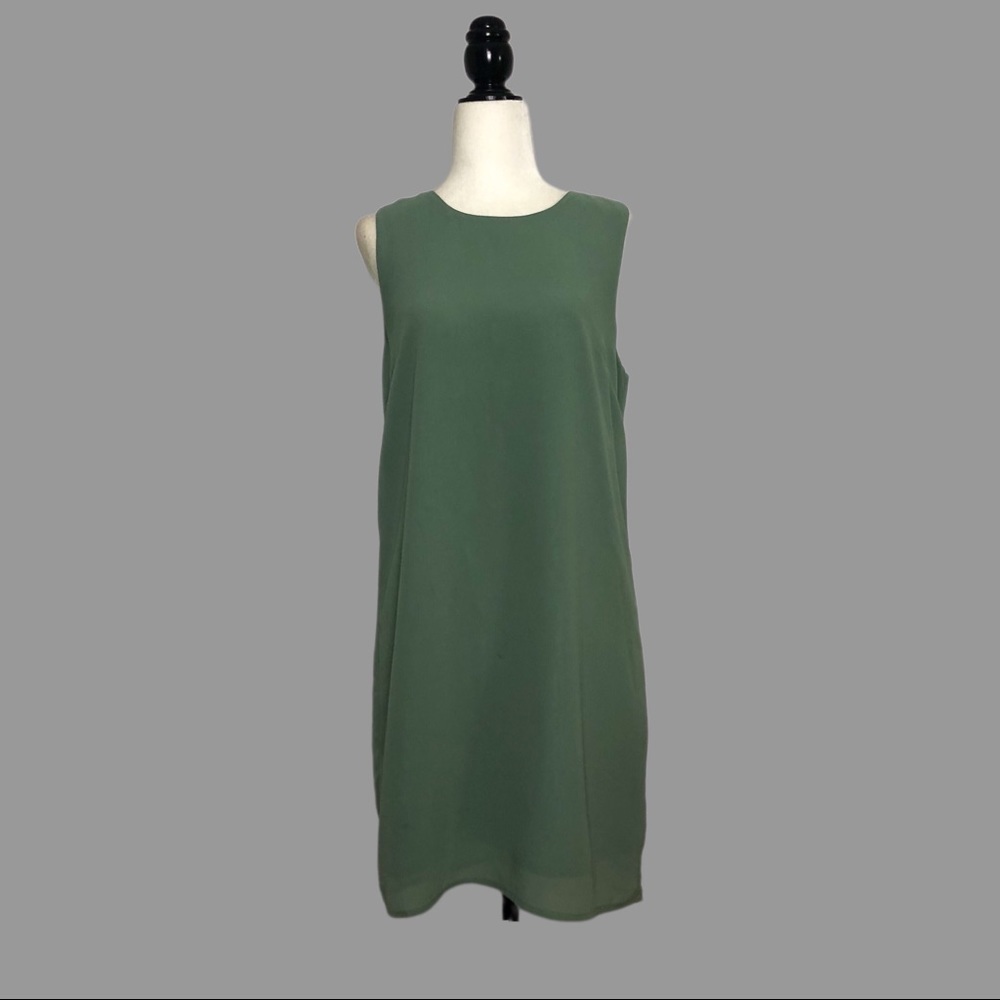 🤍 M 🤍 Twik Tunic Dress Zipper Mini Dress Sleeveless Scoop Neck